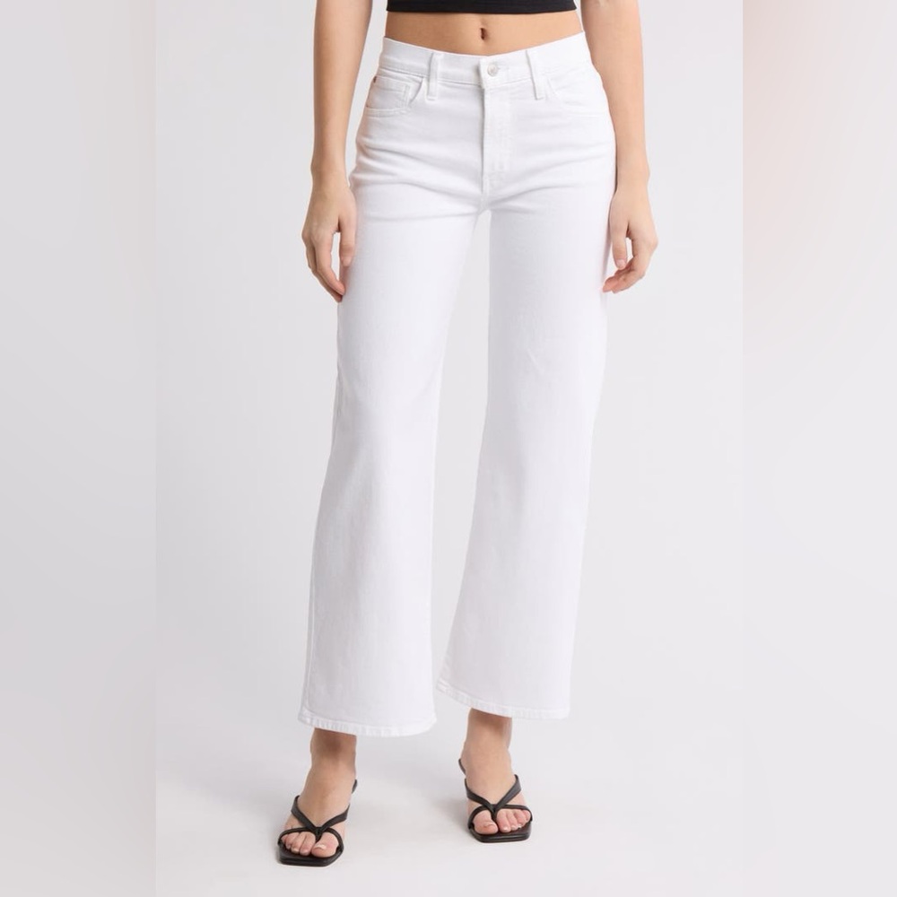 NWT Women’s Hudson Jeans Rosalie High Rise Wide Leg Jeans White Size 28